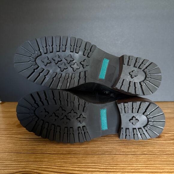 David Tate Black Leather Lug Sole Santorini Booties Womens 8.5 - Picture 8 of 11